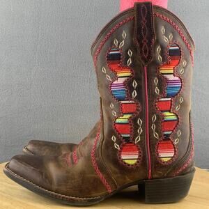 Ariat Desert Diva Western Boot Brown Leather Girls Size 2 US